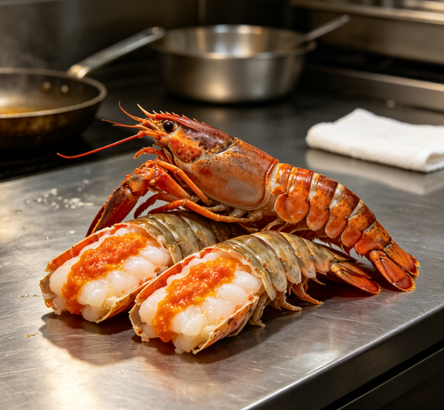 Cooked Whole Prawns with Roe